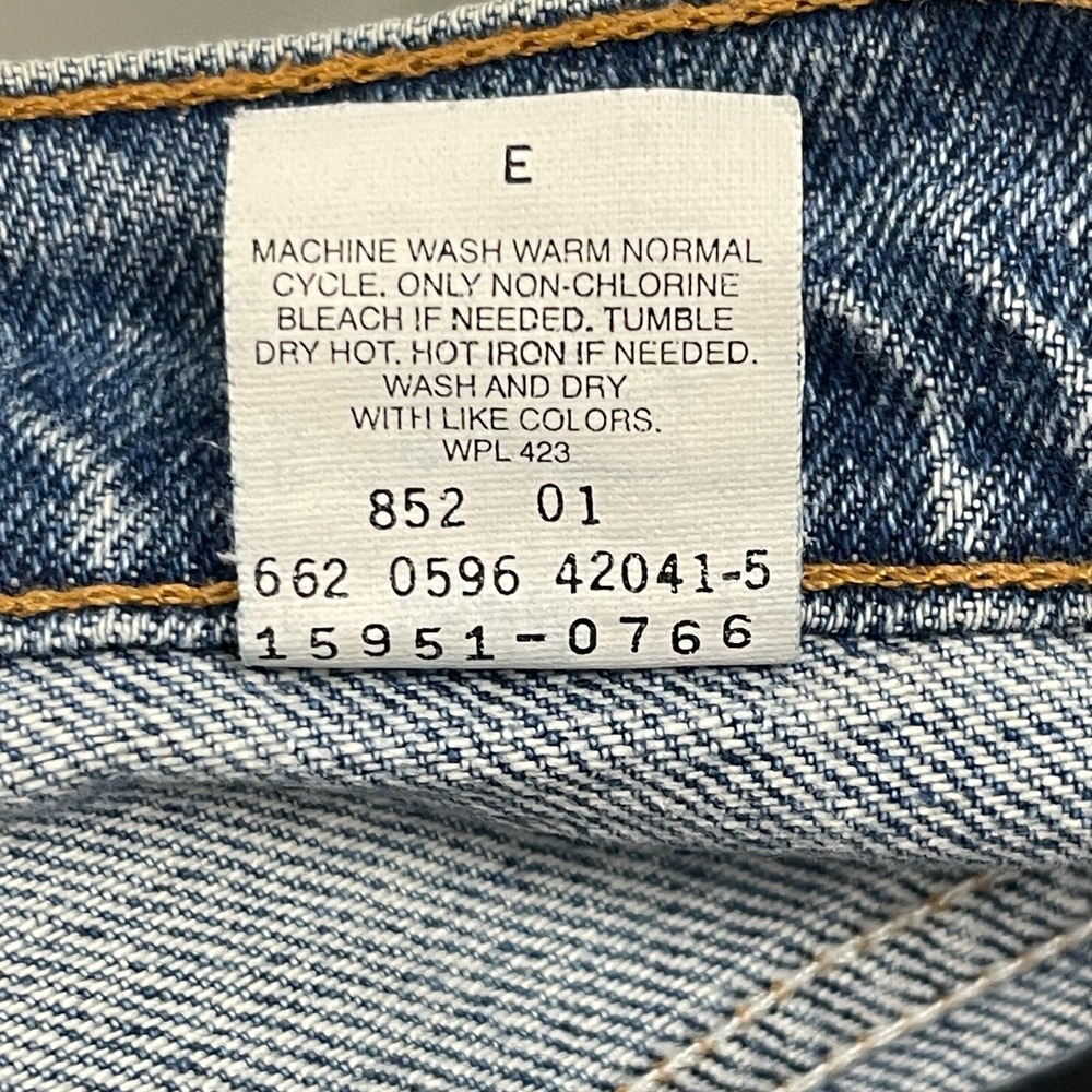 VTG Orange Tag Levis 951‎ Relaxed Tapered Womens 12 Long Denim Blue Jeans *Read - Picture 4 of 11